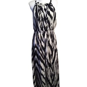 Nancy O'Dell Maxi Dress Black White Size Large Contemporary EUC